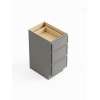 18-in x 21-in x 35-in Ready to Assemble Slim Shaker Vanity Three Drawer Base Cabinet, Light Grey