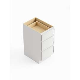 18-in x 21-in x 35-in Ready to Assemble Slim Shaker Vanity Three Drawer Base Cabinet, White