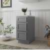 24-in x 21-in x 35-in Ready To Assemble Shaker Vanity Three Drawer Base Cabinet, Light Grey