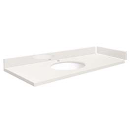 VT43x22-4W-A-W Mini Custom Quartz 43-in x 22.25-in Single Bowl Vanity Top, Natural White