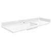 VT55x22-1KU-4W-A-W-1 Mini Custom Quartz 55-in x 22.25-in Single Bowl Vanity Top with Single Faucet Hole and Vision Bowl, Natural White