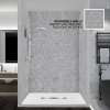 BWK604896-73 Bravastone 60-In X 48-In X 96-In Glue To Wall 3-Piece Shower Wall Kit, Smoked Mist