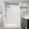BWK606096-531T Bravastone 60-In X 60-In X 96-In Glue To Wall 3-Piece Shower Wall Kit, White/Grey
