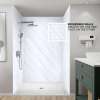 BWK606096-71 Bravastone 60-In X 60-In X 96-In Glue To Wall 3-Piece Shower Wall Kit, Arctic Etch