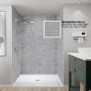 BWK606096-73 Bravastone 60-In X 60-In X 96-In Glue To Wall 3-Piece Shower Wall Kit, Smoked Mist