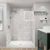 BWK606096-74 Bravastone 60-In X 60-In X 96-In Glue To Wall 3-Piece Shower Wall Kit, Stone Hearth