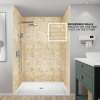 BWK606096-75 Bravastone 60-In X 60-In X 96-In Glue To Wall 3-Piece Shower Wall Kit, Desert Suede