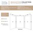 BWK606096-531T Bravastone 60-In X 60-In X 96-In Glue To Wall 3-Piece Shower Wall Kit, White/Grey