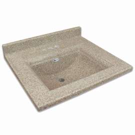 SV2261-53 Savannah 61-in x 22-in Premium Cultured Marble Vanity Top with Integrated Sink and 4-in Centerset Faucet Holes, Latte