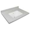KY2231-54/01 Kinsey 31-in x 22-in Premium Cultured Marble Vanity Top with Undermount Sink and 4-in Centerset Faucet Holes, Frost/White