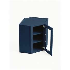 24 in. x 30 in. Ready to Assemble Easy Reach Wall Cabinet with Remington Frame Clear Glass Door, Navy Blue, DCW2430GD-RTA-FR01-NB-C