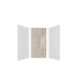 Expressions 36-in x 36-in x 72-in Glue to Wall 3-Piece Shower Kit, White / Sorento, EWK363672-3143