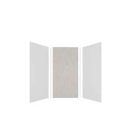 Expressions 36-in x 36-in x 72-in Glue to Wall 3-Piece Shower Kit, White / Sea Fog, EWK363672-3144