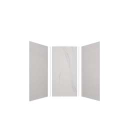 Expressions 36-in x 36-in x 72-in Glue to Wall 3-Piece Shower Kit, Grey / Bianca, EWK363672-3941