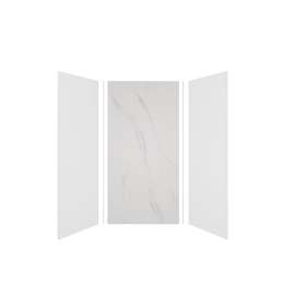 Expressions 48-in x 36-in x 96-in Glue to Wall 3-Piece Shower Kit, White / Bianca, EWK483696-3141