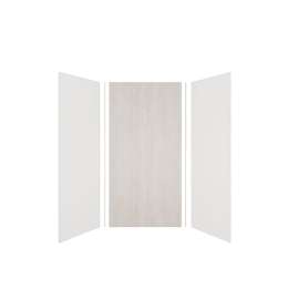 Expressions 48-in x 36-in x 96-in Glue to Wall 3-Piece Shower Kit, White / Bleached Oak, EWK483696-3145