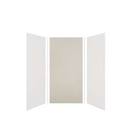 Expressions 48-in x 36-in x 96-in Glue to Wall 3-Piece Shower Kit, White / Houndstooth, EWK483696-3146
