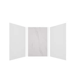 Expressions 48-in x 48-in x 72-in Glue to Wall 3-Piece Shower Kit, White / Bianca, EWK484872-3141