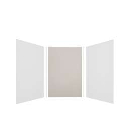 Expressions 48-in x 48-in x 72-in Glue to Wall 3-Piece Shower Kit, White / Houndstooth, EWK484872-3146