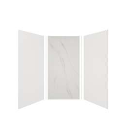 Expressions 48-in x 48-in x 96-in Glue to Wall 3-Piece Shower Kit, White / Bianca, EWK484896-3141