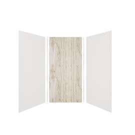 Expressions 48-in x 48-in x 96-in Glue to Wall 3-Piece Shower Kit, White / Sorento, EWK484896-3143