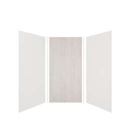 Expressions 48-in x 48-in x 96-in Glue to Wall 3-Piece Shower Kit, White / Bleached Oak, EWK484896-3145