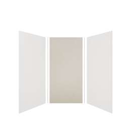 Expressions 48-in x 48-in x 96-in Glue to Wall 3-Piece Shower Kit, White / Houndstooth, EWK484896-3146