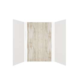 Expressions 60-in x 36-in x 96-in Glue to Wall 3-Piece Shower Kit, White / Sorento, EWK603696-3143