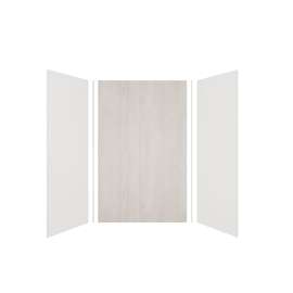 Expressions 60-in x 36-in x 96-in Glue to Wall 3-Piece Shower Kit, White / Bleached Oak, EWK603696-3145