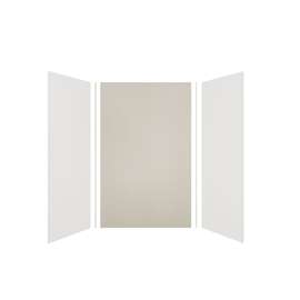 Expressions 60-in x 36-in x 96-in Glue to Wall 3-Piece Shower Kit, White / Houndstooth, EWK603696-3146
