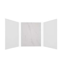 Expressions 60-in x 48-in x 72-in Glue to Wall 3-Piece Shower Kit, White / Bianca, EWK604872-3141