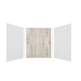 Expressions 60-in x 48-in x 72-in Glue to Wall 3-Piece Shower Kit, White / Sorento, EWK604872-3143