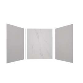 Expressions 60-in x 48-in x 72-in Glue to Wall 3-Piece Shower Kit, Grey / Bianca, EWK604872-3941