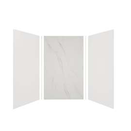 Expressions 60-in x 48-in x 96-in Glue to Wall 3-Piece Shower Kit, White / Bianca, EWK604896-3141