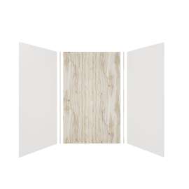 Expressions 60-in x 48-in x 96-in Glue to Wall 3-Piece Shower Kit, White / Sorento, EWK604896-3143