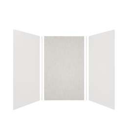 Expressions 60-in x 48-in x 96-in Glue to Wall 3-Piece Shower Kit, White / Sea Fog, EWK604896-3144