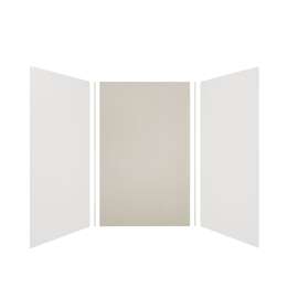 Expressions 60-in x 48-in x 96-in Glue to Wall 3-Piece Shower Kit, White / Houndstooth, EWK604896-3146