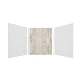 Expressions 60-in x 60-in x 72-in Glue to Wall 3-Piece Shower Kit, White / Sorento, EWK606072-3143