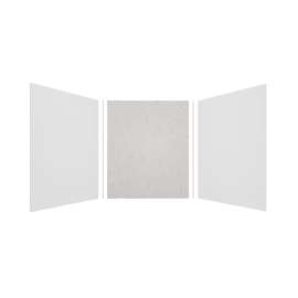 Expressions 60-in x 60-in x 72-in Glue to Wall 3-Piece Shower Kit, White / Sea Fog, EWK606072-3144
