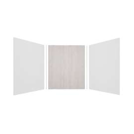 Expressions 60-in x 60-in x 72-in Glue to Wall 3-Piece Shower Kit, White / Bleached Oak, EWK606072-3145