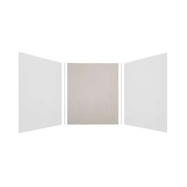 Expressions 60-in x 60-in x 72-in Glue to Wall 3-Piece Shower Kit, White / Houndstooth, EWK606072-3146