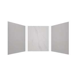 Expressions 60-in x 60-in x 72-in Glue to Wall 3-Piece Shower Kit, Grey / Bianca, EWK606072-3941
