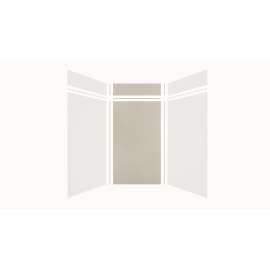 Expressions 48-in x 48-in x 96-in Glue to Wall 3-Piece Shower Kit, White / Houndstooth, EWKX48488412-3146