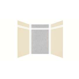 Expressions 60-in x 48-in x 96-in Glue to Wall 3-Piece Shower Kit, Cameo / Biscuit / Sea Fog, EWKX60488412-3244
