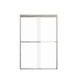 FBPT487008F-R-BN Frederick 45.75-47 in. W x 70 in. H Semi-Frameless Bypass Shower Door in Brushed Stainless with Frosted Glass