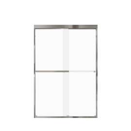 FBPT487008F-S-BN Frederick 45.75-47 in. W x 70 in. H Semi-Frameless Bypass Shower Door in Brushed Stainless with Frosted Glass