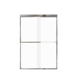 FBPT487008F-T-BN Frederick 45.75-47 in. W x 70 in. H Semi-Frameless Bypass Shower Door in Brushed Stainless with Frosted Glass