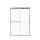 FBPT487008F-T-BN Frederick 45.75-47 in. W x 70 in. H Semi-Frameless Bypass Shower Door in Brushed Stainless with Frosted Glass