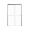 FBPT487608F-R-BN Frederick 45.75-47 in. W x 76 in. H Semi-Frameless Bypass Shower Door in Brushed Stainless with Frosted Glass