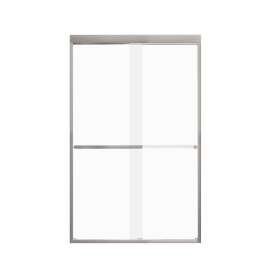 FBPT487608F-R-BN Frederick 45.75-47 in. W x 76 in. H Semi-Frameless Bypass Shower Door in Brushed Stainless with Frosted Glass